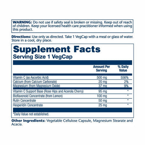 Solaray, Vitamin C With Bioflavanoids Concentrate, 500 mg, 250 Caps