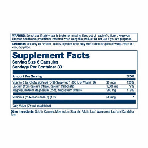 Solaray, 2:1 Ratio Calcium And Magnesium Citrate With Vitamins D 3 Plus K 2, 180 Caps Solaray