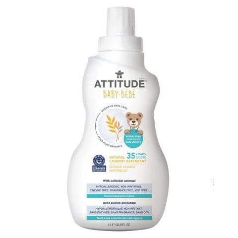 Sensitive Skin Care Natural Laundry Detergent Baby 33.8 Oz by Attitude