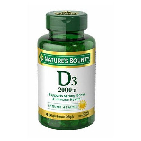 Nature's Bounty, Vitamin D3, 50 mcg, 24 X 350 Softgels Nature's Bounty