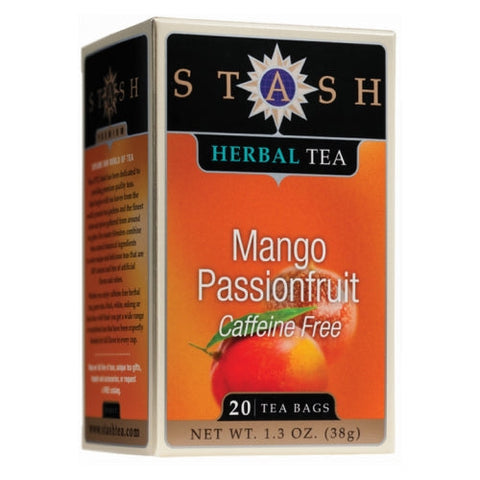 Stash Tea, Herbal Tea Mango Passionfruit, Caffeine Free 20 Count Stash Tea