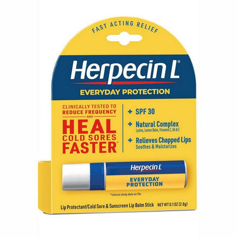 Herpecin L, Lip Protectant/Cold Sore And Sunscreen Lip Balm Stick Spf 30, 0.1 Oz Herpecin L