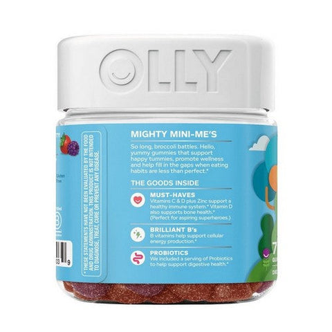 Olly, Kids' Multivitamin Plus Probiotic Gummiescberry Punch, 0, 70 Gummies Olly