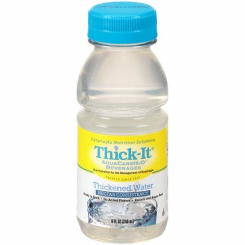 Thickened Water Thick-It  AquaCareH2O  8 oz. Container Bottle Unflavored Ready to Use Nectar Consist Case of 24 by Thick-It