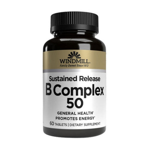 Windmill Health, Sustained Release B-Complex, 60 Tabs Windmill Health