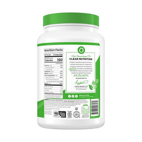 Orgain, Organic Plant Based Protein Powder Sweet Vanilla Bean, 2.03 Lbs Orgain