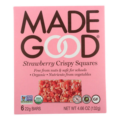 Madegood, Crispy Squares Strawberry, Case of 6 X 4.68 Oz Madegood
