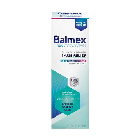 Balmex, Adult Advantage Zinc Oxide 11.3% B Protected Skin Relief Cream, 3 Oz Balmex