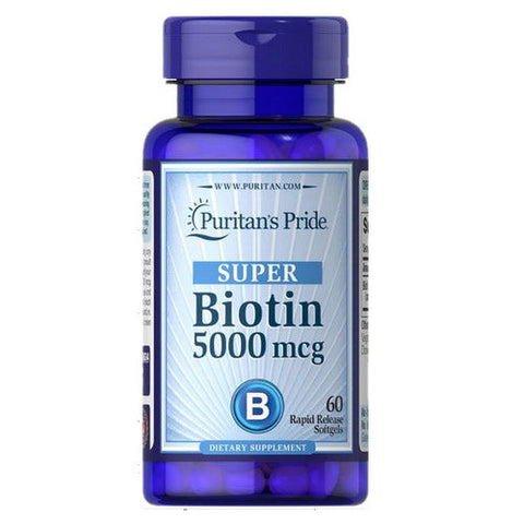 Puritan's Pride, Biotin, 5000 mcg, 60 Softgels Puritan's Pride