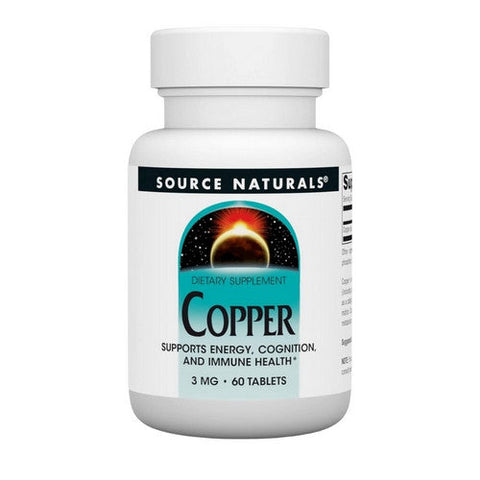 Source Naturals, Copper, 3 mg, 60 Tabs Source Naturals