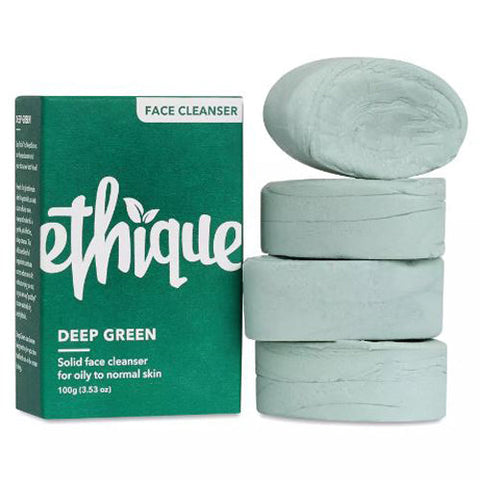 Ethique, Solid Face Cleanser For Oily To Normal Skin Deep Green, 3.52 Oz Ethique