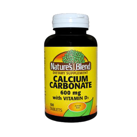 Nature's Blend, Calcium Carbonate With Vitamin D3, 600 mg (400IU), 100 Tabs Nature's Blend