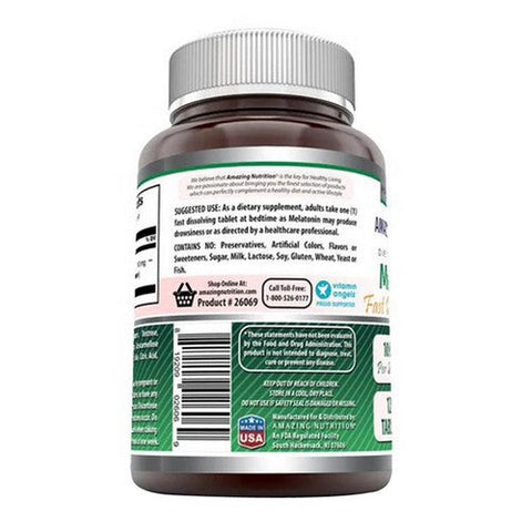 Amazing Nutrition, Amazing Formulas Melatonin Fast Dissolving Citrus, 10 mg, 120 Tabs Amazing Nutrition