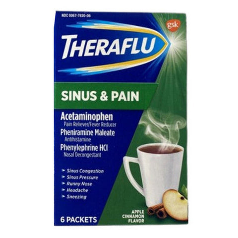 Theraflu, Sinus And Pain Apple Cinnamon, 6 Count Theraflu