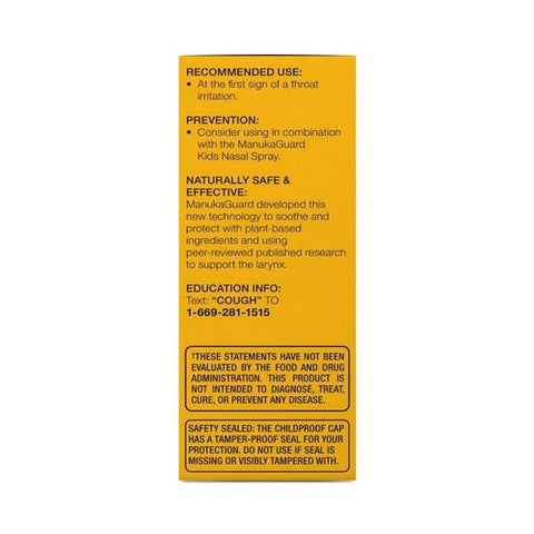 Manuka Guard, Manuka Honey Kid'S Cough And Throat Syrup Nighttime Honey Lemon, 4 Oz Manuka Guard