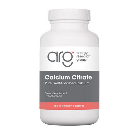 Nutricology/ Allergy Research Group, Calcium Citrate Pure Well-Absorbed Calcium, 180 Veg Caps Nutricology/ Allergy Research Group
