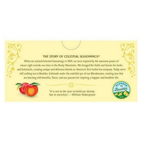 Celestial Seasonings, Peach + Probiotics Herbal Tea Caffeine Free, 16 Bags