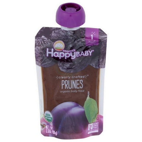 Clearly Crafted Prunes Organic Baby Food Pouch 3.5 Oz (Case of 16) by Happy Baby Food