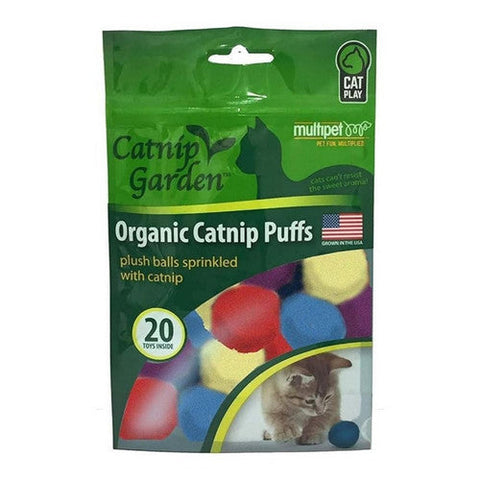 Multipet, Multipet Organic Catnip Garden Puffs, 20 Pack Multipet