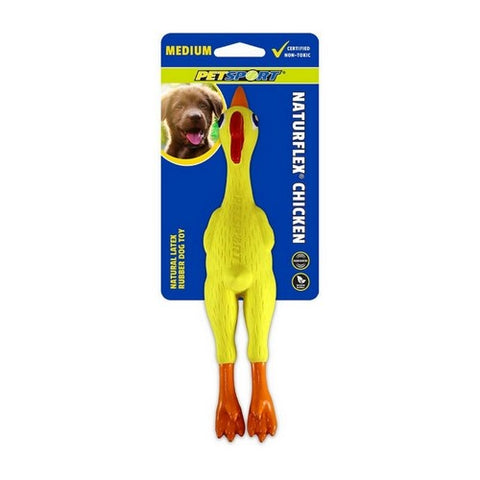 Petsport, Naturflex Chicken Latex Dog Toy, Medium / 9.25 Inches, Yellow Petsport