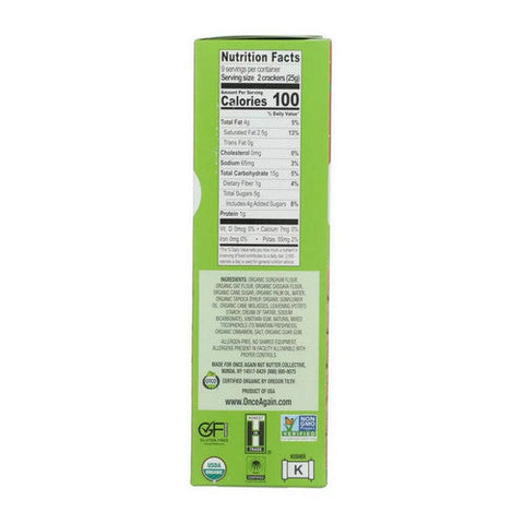 Once Again, Organic Gram Crackers Cinnamon, 7.93 Oz (Case Of 6) Once Again