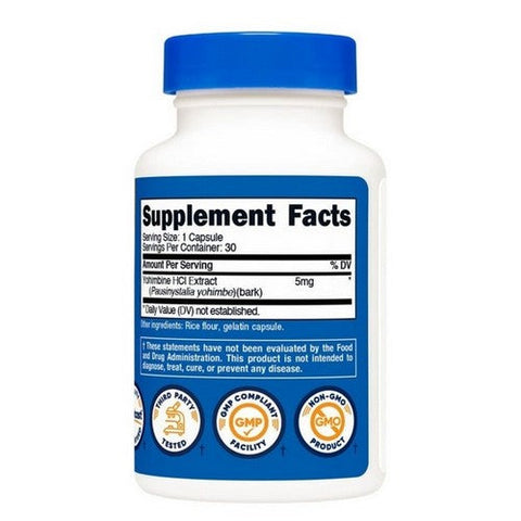 Nutricost, Yohimbine Hci, 5 Mg, 30 Caps