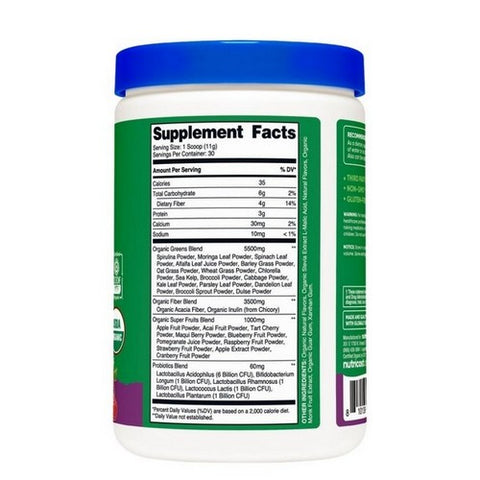 Nutricost, Organic Super Greens Powder Mixed Berry, 10 Servings Nutricost