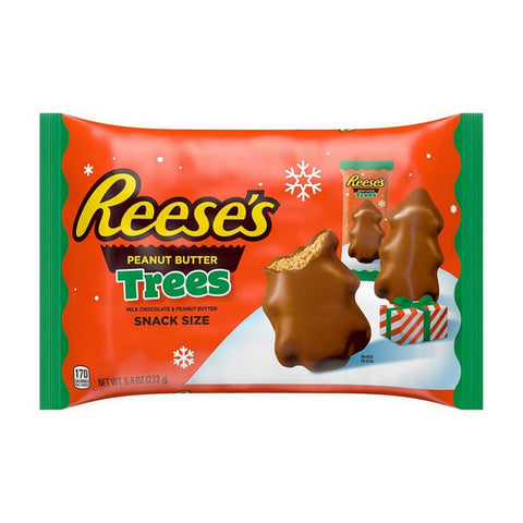 Milk Chocolate Peanut Butter Snack Size Trees Christmas Candy 9.6 Oz (Case Of 24) by Reese's