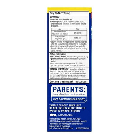Theraflu, Severe Cold Relief Packets Daytime Formula Honey Lemon, 6 Count Theraflu