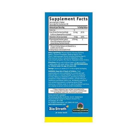 Bio-Strath, Bio-Strath With Koji Mushroom Iron Postbiotic, 30 Tablets