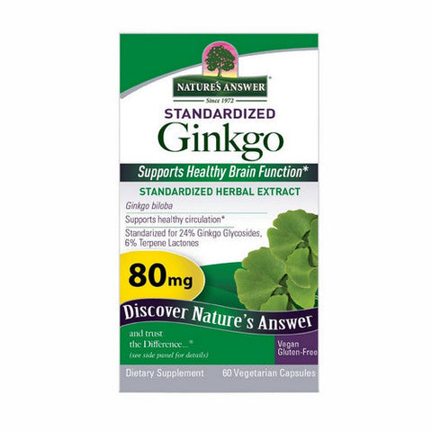 Nature's Answer, Ginkgo Leaf Standardized, 60 Vcaps Nature's Answer