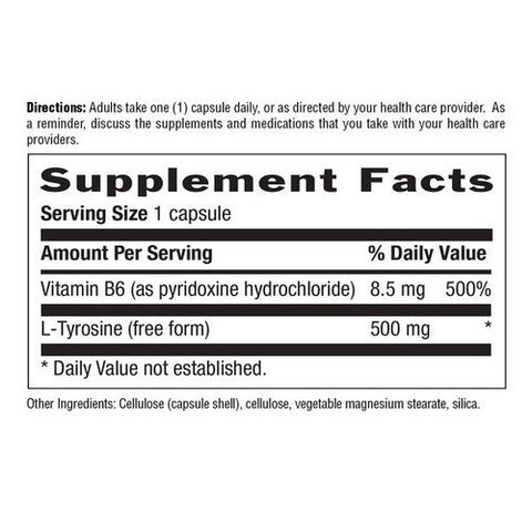 Country Life, L-Tyrosine, 500 Mg, 100 Veg Caps Country Life