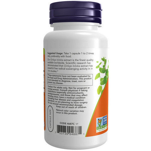 Now Foods, Ginkgo Biloba, 60 Mg, 120 Veg Caps Now Foods