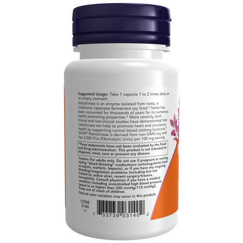 Now Foods, Nattokinase, 100 mg, 60 Vcaps Now Foods