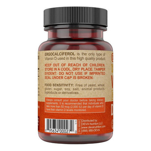Deva Nutrition, Vegan Vitamin D, 800 IU, 90 Tabs Deva Nutrition