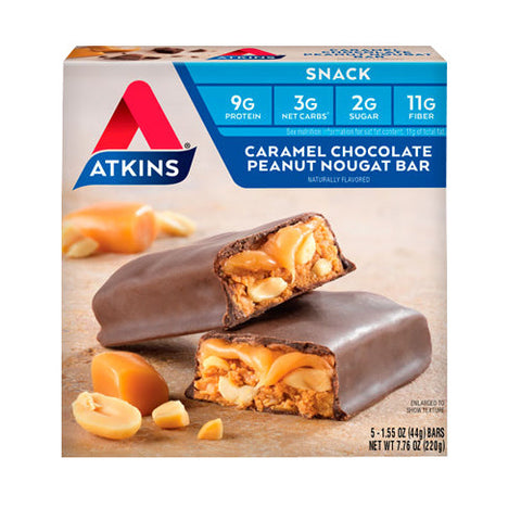 Atkins, Advantage Bar, Caramel Chocolate Peanut Nougat 5 Pkts Atkins