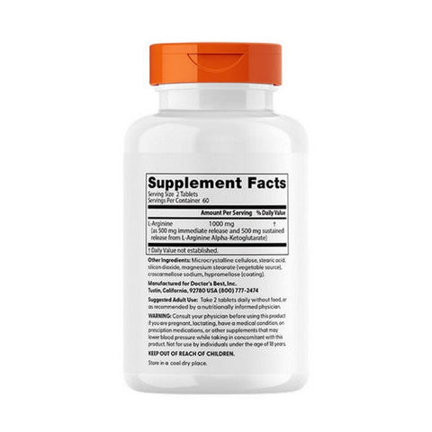 Doctors Best, L-Arginine, 500 mg, 120 Tabs Doctors Best