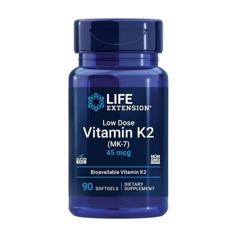 Life Extension, Low Dose Vitamin K2 Menaquinone - 7 (Mk-7), 45 mcg, 90 Softgels Life Extension