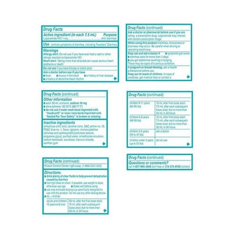 Imodium, A-D Loperamide Hcl Anti-Diarrheal Oral Solution Mint, 1 Mg, 4 Oz Imodium