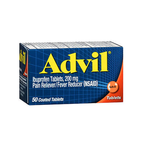 Advil, Ibuprofen Pain Reliever Fever Reducer Coated, 200 Mg, 50 Tabs Advil