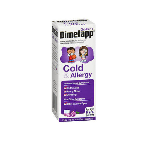 Dimetapp, Childrens Cold Allergy Elixir Liquid Grape, 4 Oz Dimetapp